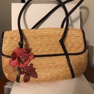 Cole Haan straw shoulder bag